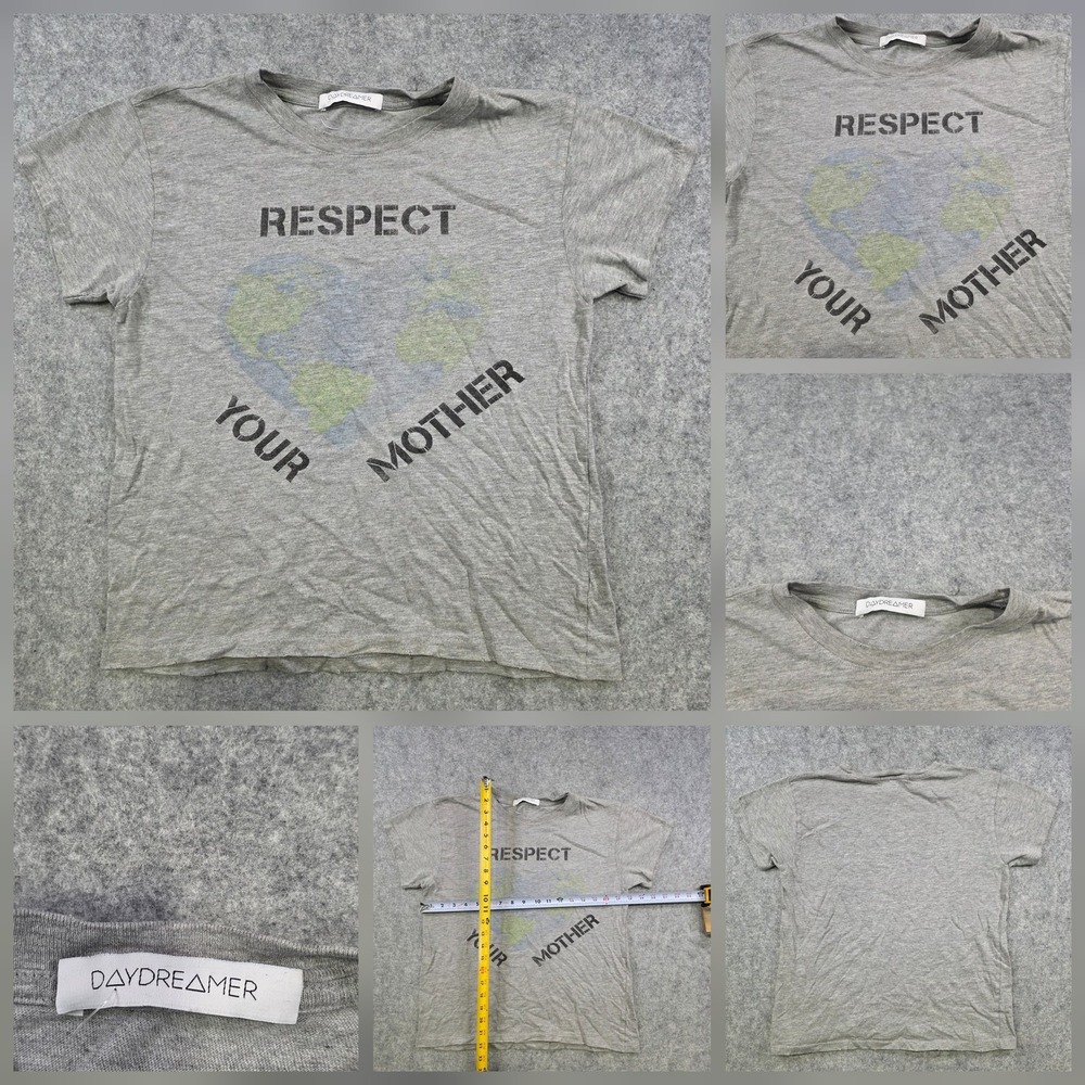Daydreamer T Shirt Womens Small Gray Respect Your Mother Earth Graphic Eco Tee
